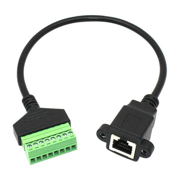 Buy Female or Male RJ45 8P8C Connector to 8 Pin Screw Terminals Converter Adapter Cable 30cm Long at wholesale prices