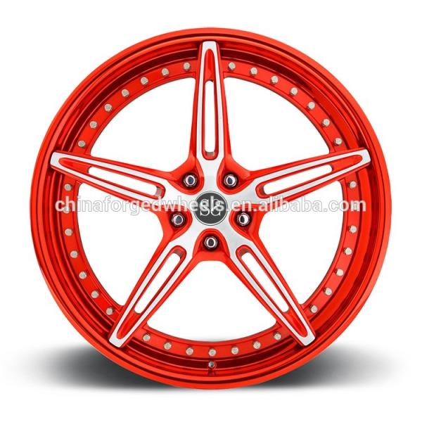 21inch 9.5J Customized 2-PC Alloy Rims For Ferrari 458 Speciale Red Gloss Black Forged Wheels