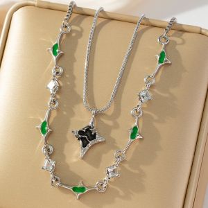 Quality Fashion Double Layer Crystal Necklace For Women Jewelry Gifts for sale