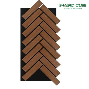 Quality Wood Slat Acoustic Panels with PET-Fiber Soundproofing for Homes Hotels Akupanel for sale