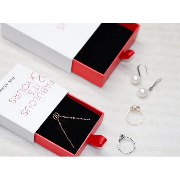 EVA Insert Ribbon Custom Logo Drawer Paper Packing Box For Jewelry