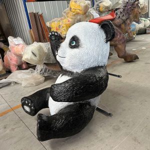 Lifelike Animatronic Animal / Animatronic Panda Model For Theme Park
