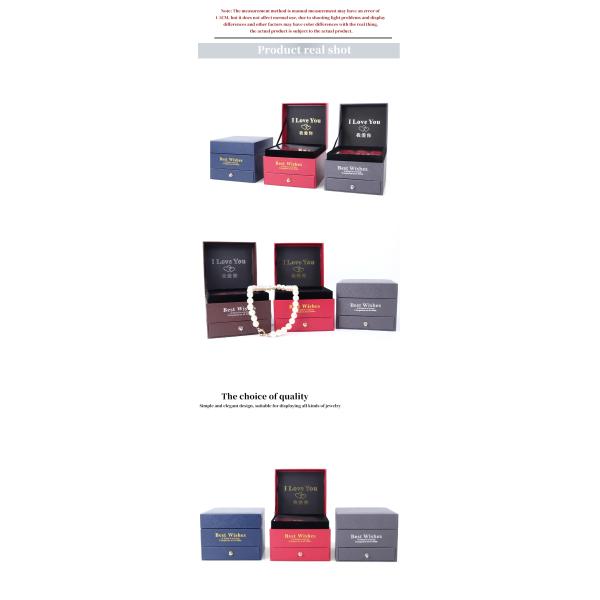 Customized Size Luxury Square Jewelry Box Jewellry Gift Wrapping Box With Rose