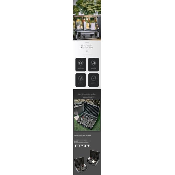 All in 1 Barista Kit Gooseneck Kettle for Outdoor Travel Camping Coffee Pour Over Set