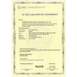 Shenzhen Unique Display Technology Co.,Ltd Certifications