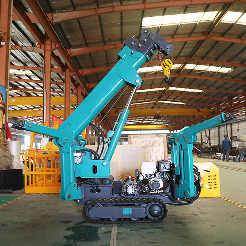 ZHONGMEI Blue Diesel CraneElectric start Spider Crane 12v 45AH 1.2t Tracked Spider Crane