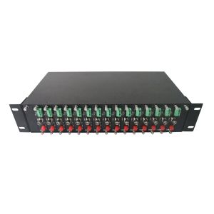 Quality 2U 19&quot; 14 Ports Rack Mount Fiber Optic Media Converter Dual Power Supply for sale