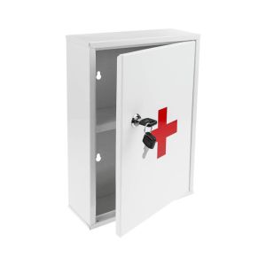 Wall Mount First Aid Items Cabinet Steel Medicine Lock Box