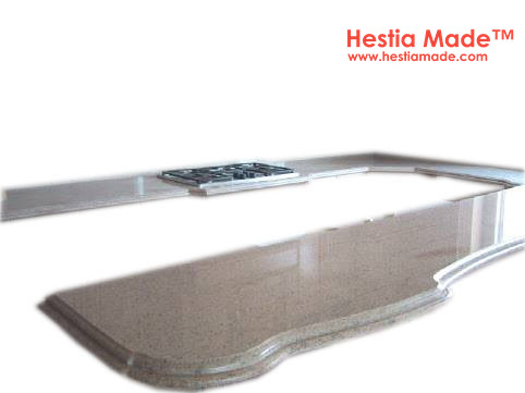 Buy Countertops - Sunset Gold Granite Peninsular Tops - HestiaMade at wholesale prices