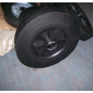 China Black 8 Inch Dustbin Wheel Rubber Powder Wheelie Bin Wheels on sale