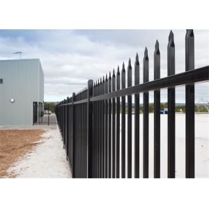 Commercial Galvanized Security Steel Fence Panels Tubular Coated POWDER 2 rails