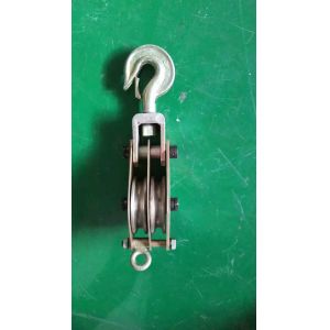 Cable Pulling Pulley Casting Steel Wheel Sheave Hook Type Hoisting Lifting Block