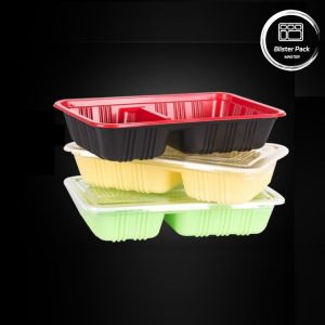 Eco Friendly 3 Compartment Bento Box Disposable PP Plastic Microwave And