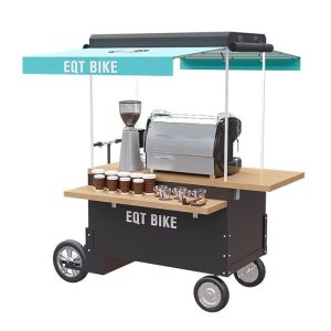 Box Structure 1.2M Stainless Steel Coffee Vending Cart