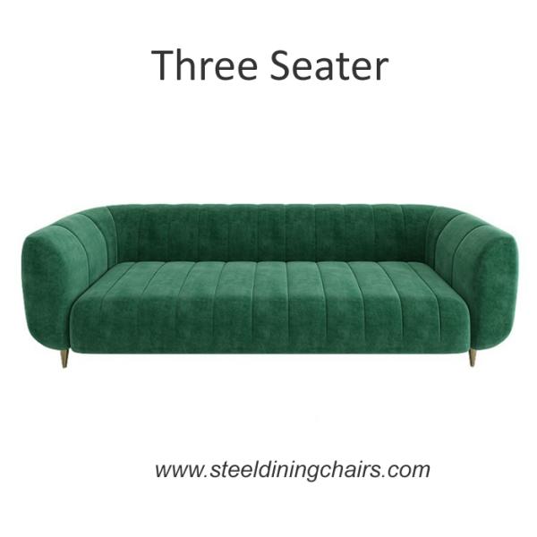 Luxury Restaurant Velvet Upholstered Leisure Lounge 75CM 100cm Two Seater Sofa