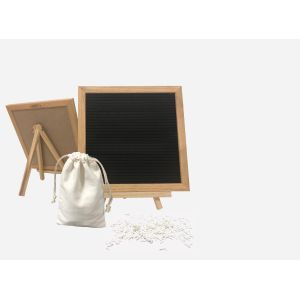 10'' × 10'' Black Felt Changeable Letter Board With 340 Letters And Stand