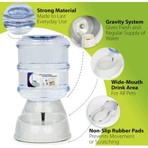 Dispensing Pet Cat Dog Water Bottle Bowl Plastic 20x10CM