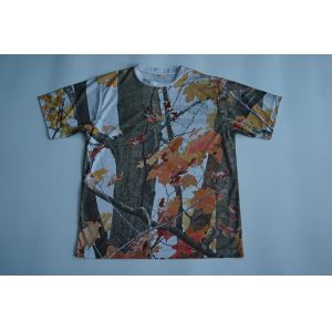 Quality Round Neck Custom Printed T Shirts Full Sublimated Polyester With Camouflage for sale
