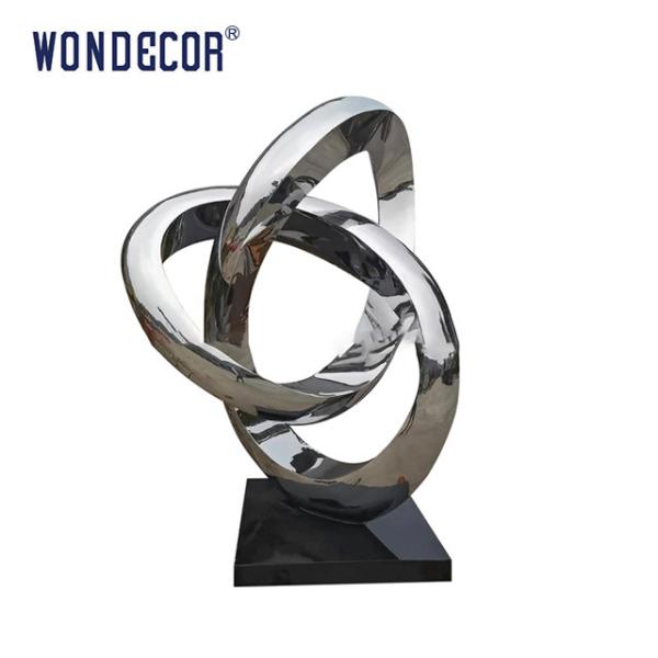 Buy Outdoor Stainless Steel Art Sculptures Garden Abstract Twisted Ring at wholesale prices