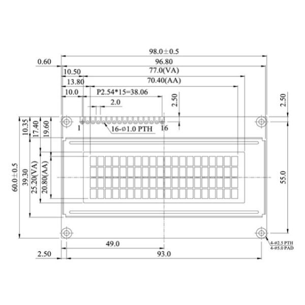 20*4 Dots Matrix LCD Monitor Character LCD Display Module 3.8 Inch