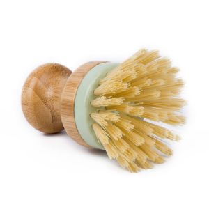 3.9in Kitchen Scrub Brush Bamboo Dish Scrubber Brush 2inch Long Bristles 150g