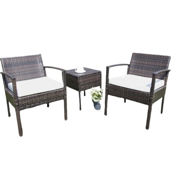 Patio Outdoor Dining Table Rattan Table Tempered Glass Tabletop Porch Conversation