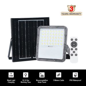 100w 200w RGB Wall Mounted Solar LED Flood Light For Stadium Rechargeable IP66