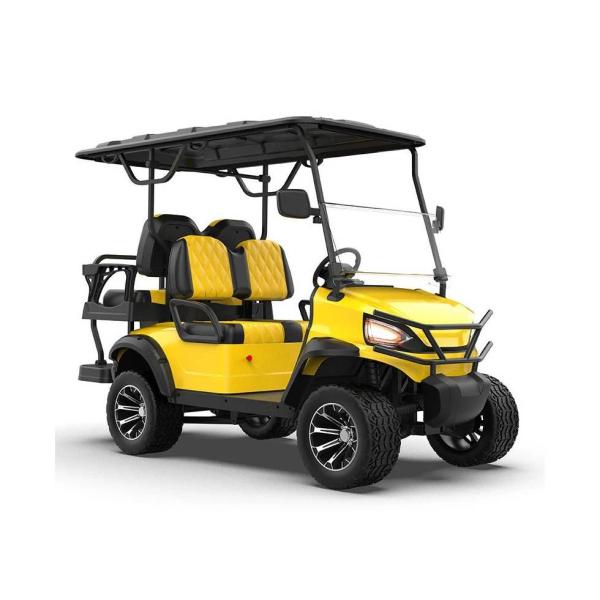 Buy ODM / OEM Lively Yellow Four-Seater Cross-Country High-Capacity Electric Golf Cart CE Certification at wholesale prices