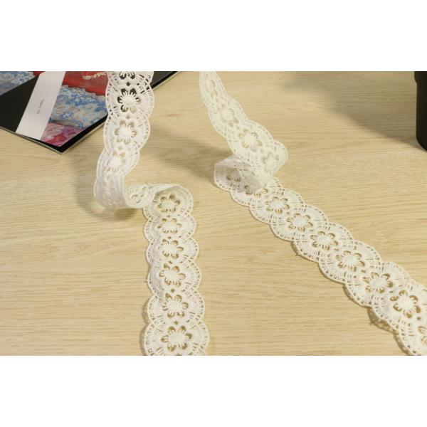 Buy 45mm Width Guipure Lace Trims , Multiapplication Floral Lace Ribbon at wholesale prices