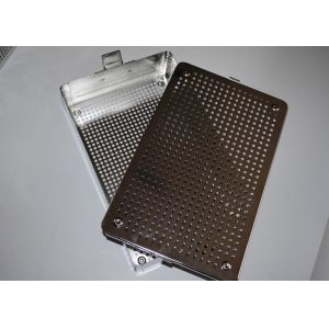 Medical Stainless Steel Perforated Metal Sheet Sterilization Basket 38x30x5cm