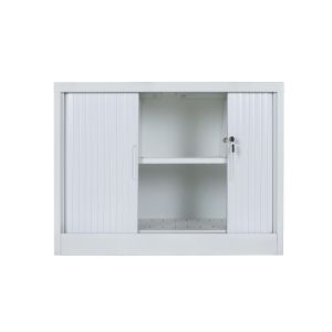 Vertical Double Drawer White Roller Shutter Door Filing Cabinets