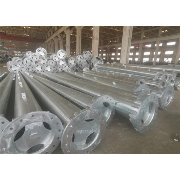 High Voltage 10- 220KV Electric Galvanised Steel Pole Q345 Transmission Line
