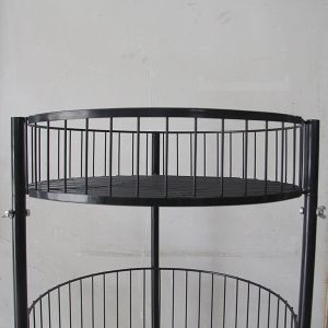 Metal Black Cylinder 497mm Dia Grocery Display Rack 1080mm Hight
