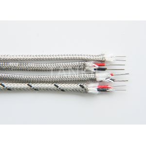 26AWG - 36AWG Thermocouple Cable With Fiberglass Stainless Steel Braided Sheath