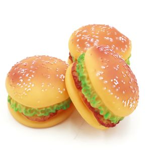 Realistic Food-Themed Squeaky Toy - Burger Design for Pets - Engaging Play for