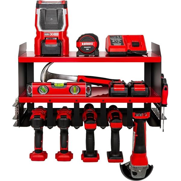 Stocked Heavy Duty Metal Power Tool Organizer Storage Wall Mount Upgrade Your Workshop