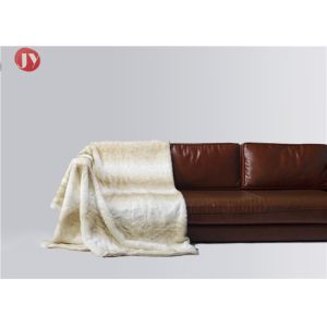Soft Cream Rabbit Throw Faux Fur Blanket Rectangular Winter Custom Logo