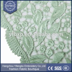 China High quallity mintgreen embroidered african chemical lace on sale