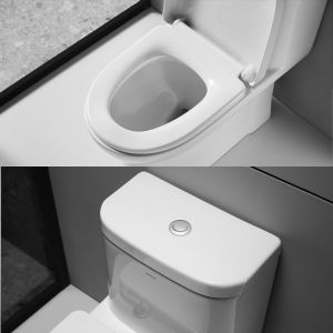 Round Bowl 1.1GPF One Piece Toilets Siphon Flush 4L