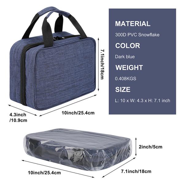 Large Hanging Toiletry Bag With Compartments 300D PVC Snowflake Travel Women'S