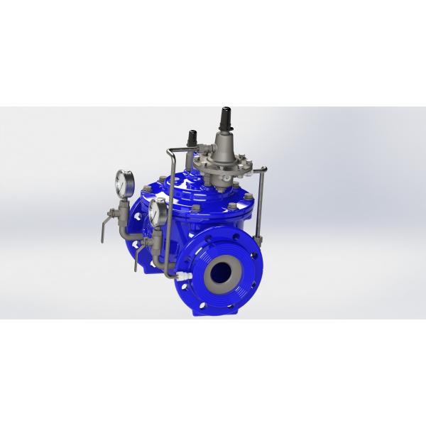 Blue Stainless Steel Flow Control Valve Water Constant Flow Rate Control