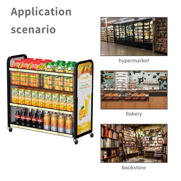 Customizable 3 Tier Metal Bread Display Metal Beverage Display Stand Rack for