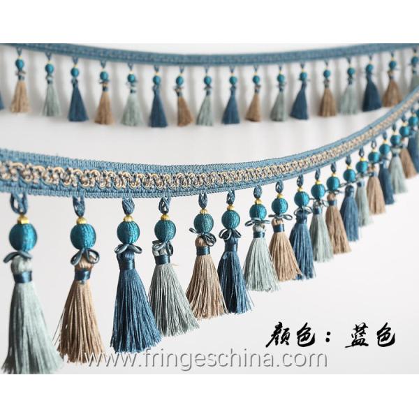 Handmade fashionable chain beads lace tassels fringes for curtain/sofa/pillow/stage decoration