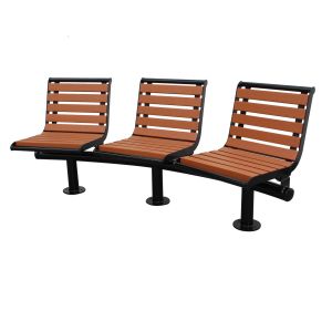 China Recycled Plastic 3 Seater Garden Bench , Outdoor Curved Park Bench on sale