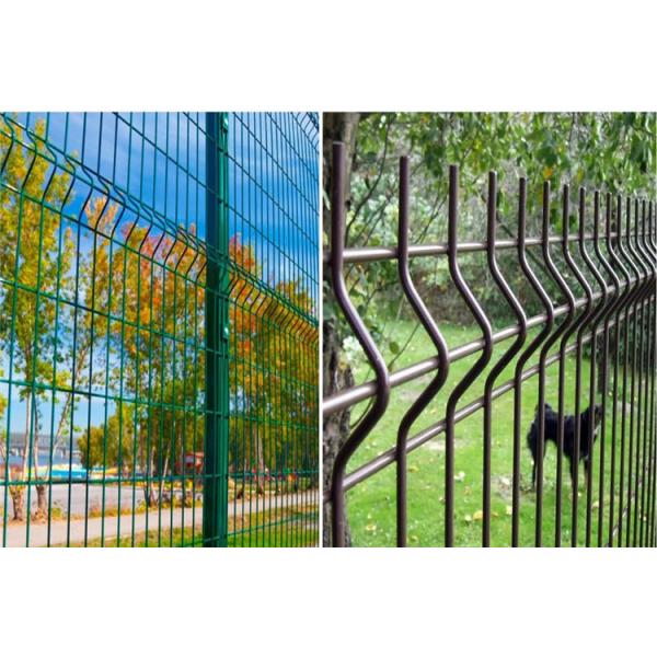 Powder Coated Welded Mesh Fencing Panel / Curvy Fence Panel High Strength Visibility Beautiful Appearance