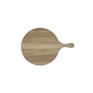 China Round Rubber Wood Pizza Cutting Board With Customization Handle on sale