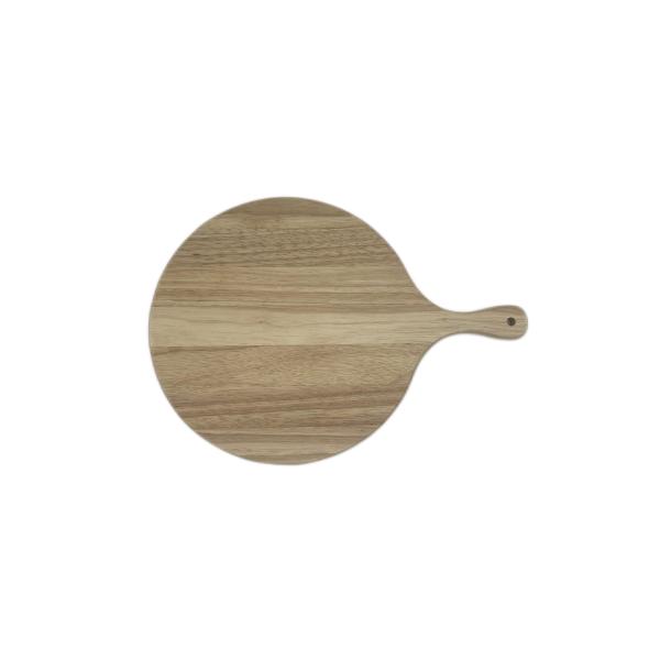Buy Round Rubber Wood Pizza Cutting Board With Customization Handle at wholesale prices