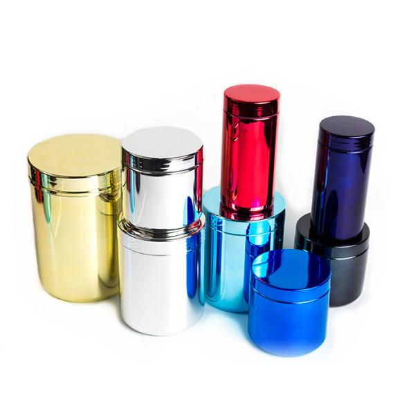 Buy Chrome Plating Plastic Powder Canister Nutrition Empty Powder Bottles 2000ml at wholesale prices