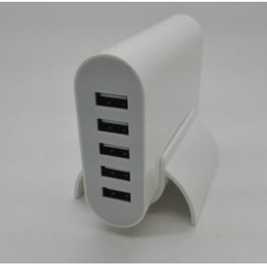 white colore 5USB adapter