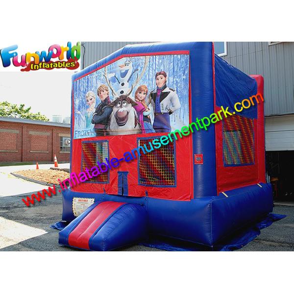 Commercial Grade 0.55mm Disney Inflatable Frozen Bouncy Castles With 4 x 4